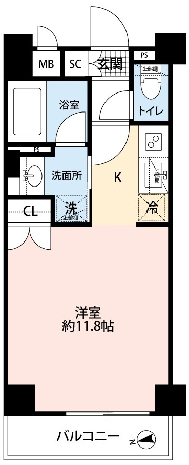 世田谷区代沢４丁目の賃貸マンションの間取り