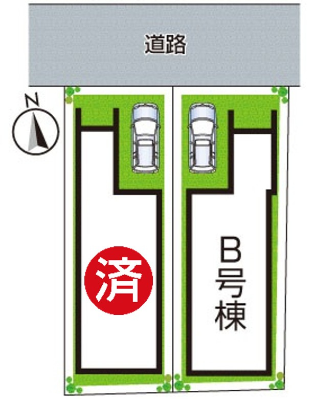 高槻市富田町　新築一戸建ての区画図|全2区画