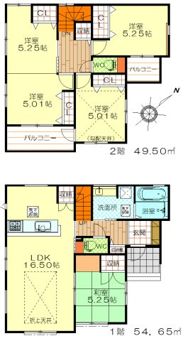 久喜東５丁目新築戸建の間取り|間取り