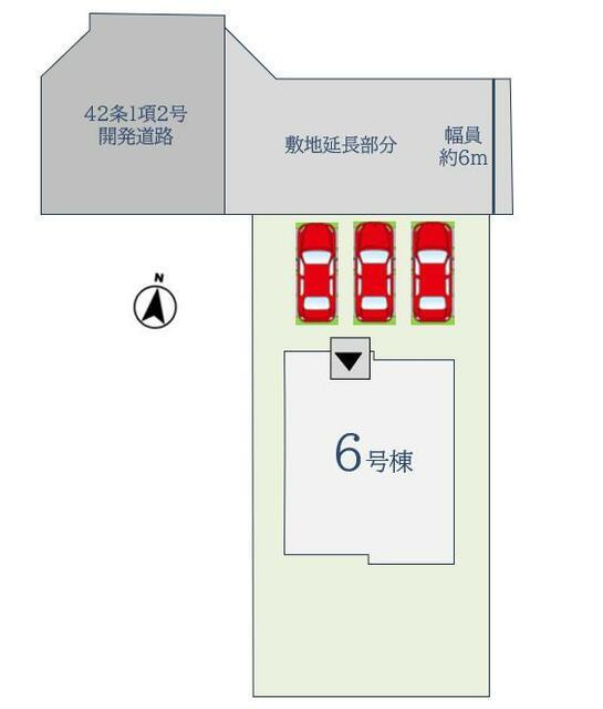 三養基郡上峰町大字坊所の新築一戸建の区画図| 