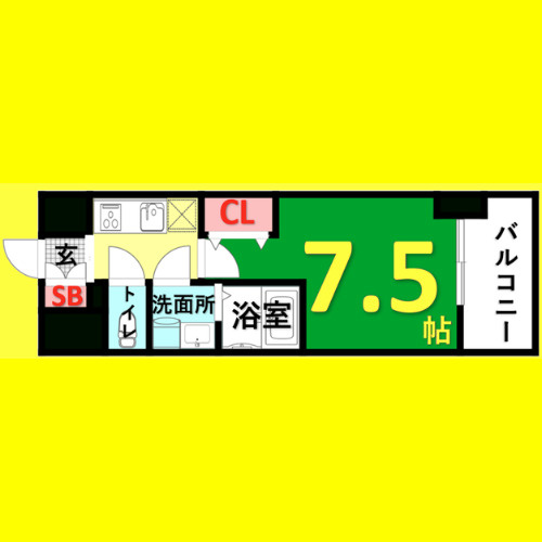 S-RESIDENCE豊国通　名古屋市賃貸　仲介手数料無料の間取り
