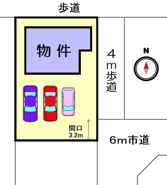 久喜市桜田四丁目 中古住宅の区画図|カースペース3台♪