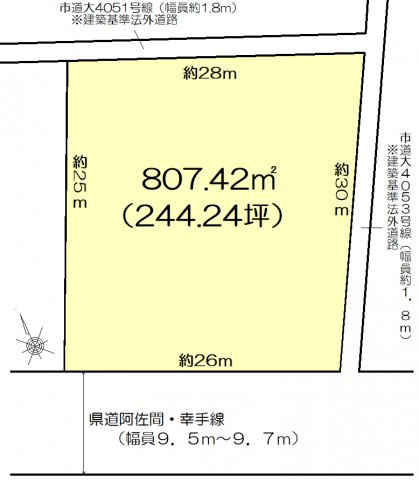 間口土地（１１８３番）の土地図|土地図