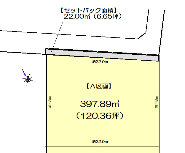 東多賀町５丁目土地Ａ区画の区画図