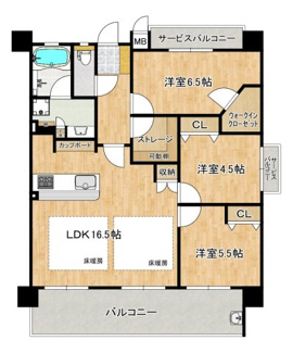 【間取り】 | ブラームスあびこライズ | 南・北・東向きの三方角部屋！日当り・通風良好！明るく風通しも良く、大変居心地の良い空間となっております♪ぜひ現地でお確かめください！