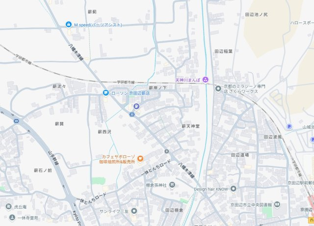 京田辺市薪天神堂　第9期　新築一戸建ての地図