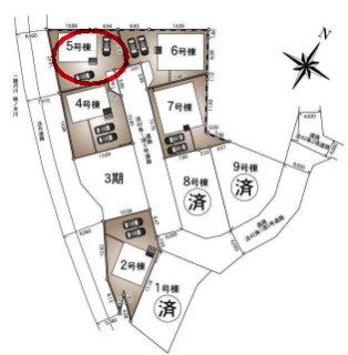 クレイドルガーデン前橋市北代田町第10　 5号棟の区画図|駐車場2台以上ご用意しています！