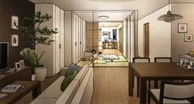 BORIKIむさしの２Nの居間・リビング|★お父さんが遅い日は奥の部屋で後から就寝♪　イメージ
