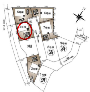 クレイドルガーデン前橋市北代田町第10　 4号棟の区画図|駐車場2台以上ご用意しています！