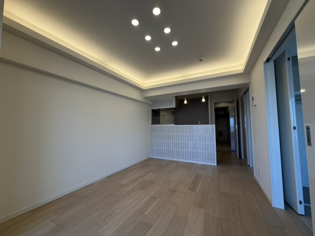 ビレッタ仲六郷の居間・リビング|約１１．６帖のＬＤＫ／光量の調整やトーンを調整することが可能なダウンライトです。
昼と夜で使い分けて使用することが可能です。
