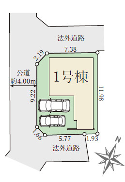 加古郡播磨町古田1期（全1棟）1号棟の区画図|1号棟です。