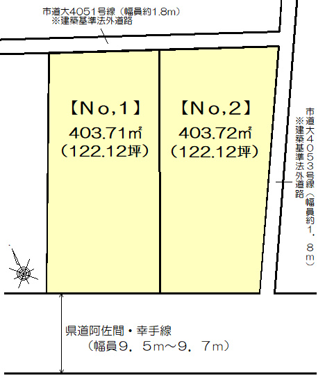 間口土地の土地図|区画図