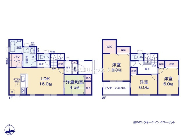 第2加須花崎　新築一戸建て　01　リーブルガーデンの間取り|動線に考慮した水回り集中設計で家事ラクが叶います◎