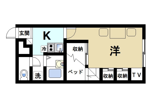レオパレス佐保川の間取り|一人暮らしにピッタリな間取りです