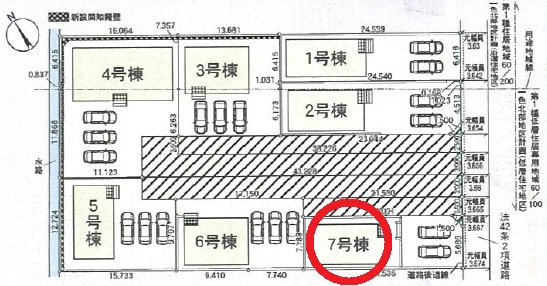 西尾市一色町一色第27　新築分譲住宅　全7棟　7号棟の区画図