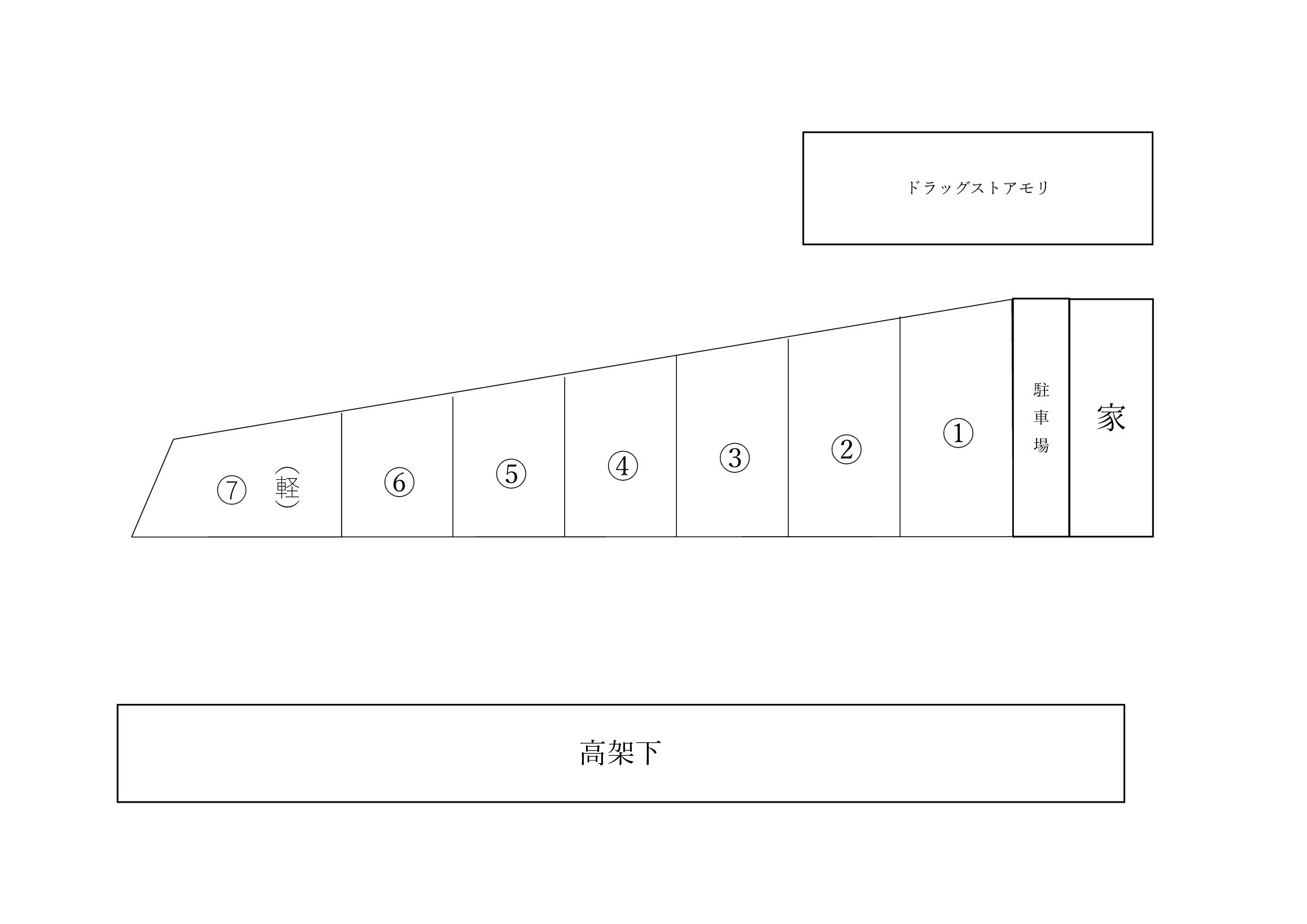 和多田本村駐車場の区画図
