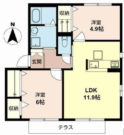 【間取り】 | シャーメゾンキティーB棟