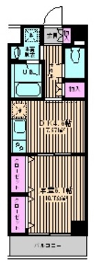 池上1DKマンションの間取り|間取り