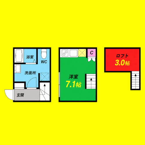 Noah八熊　名古屋市賃貸　仲介手数料無料の間取り