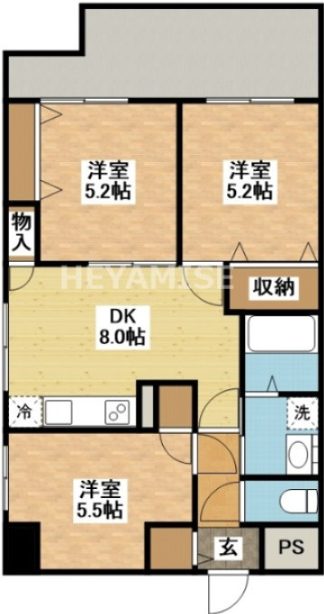 エヴァーグリーン思案橋の間取り