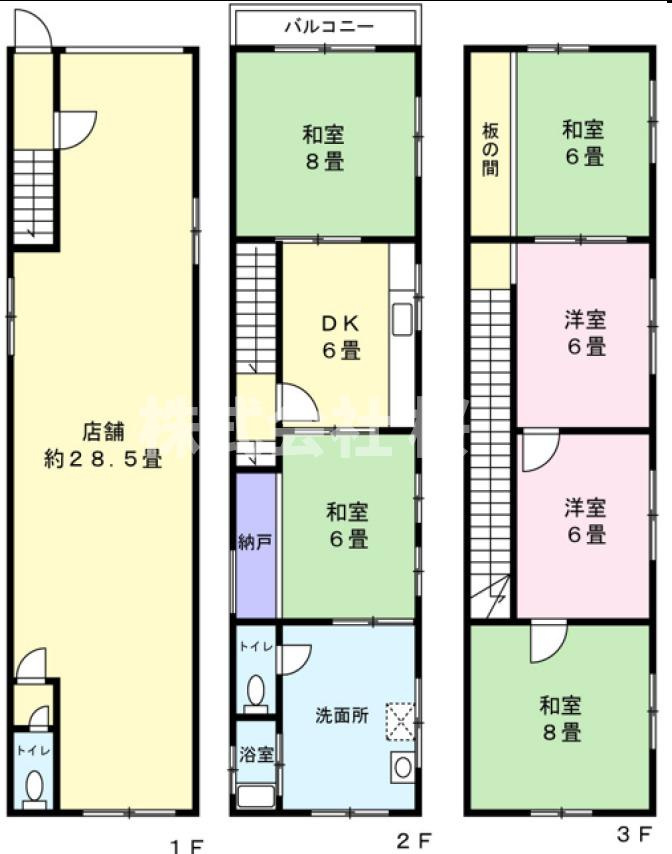 淀川区塚本４丁目　中古戸建の間取り