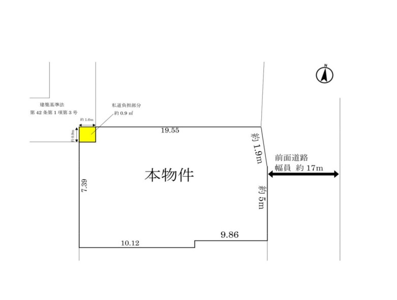 淀川区野中南　売土地の土地図
