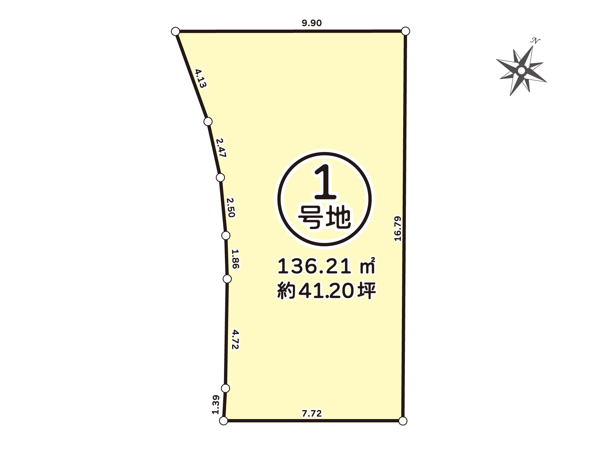 鳥栖市古賀町（売地）の土地図|■■1号地／土地図■■