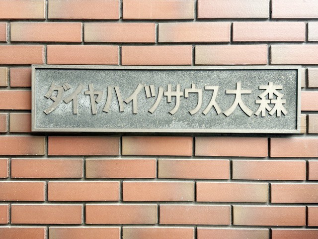 【現況写真】 | ダイヤハイツサウス大森 | エントランスに掲げられた、マンション名を示す館銘板。さほど激しく主張はしませんが、しっかりと掲示されています。～即日のご見学可能～　お問合せはお気軽にどうぞ。
