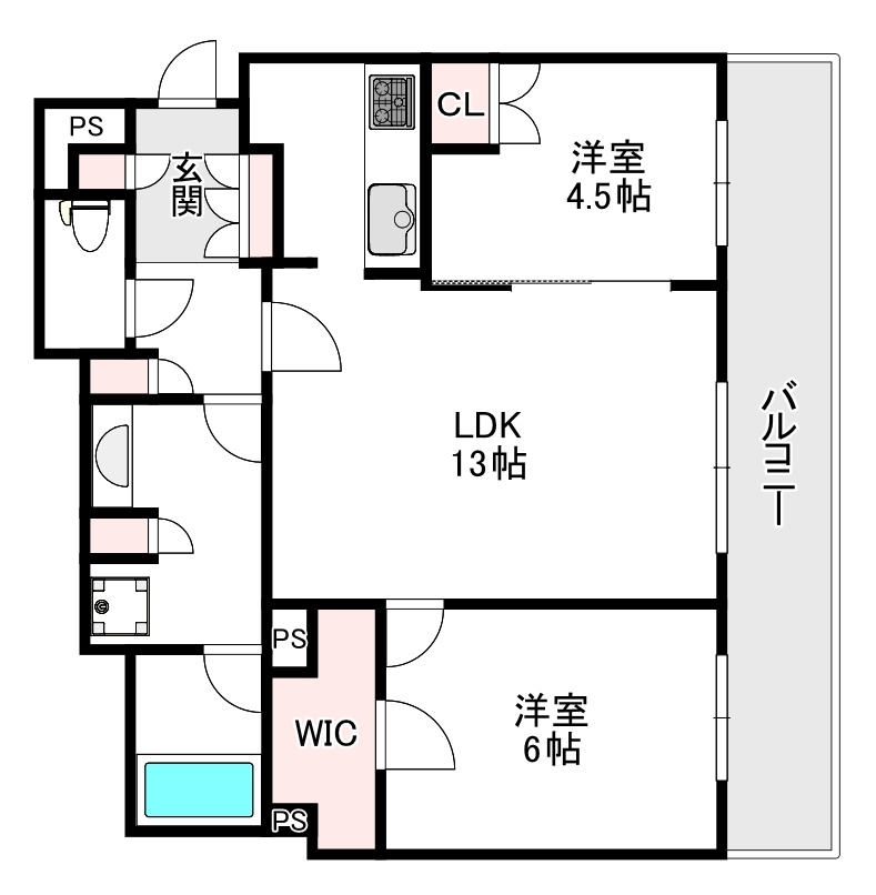 クレヴィアタワー御堂筋本町の間取り