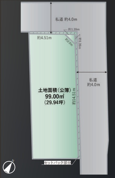 市谷砂土原町３　土地の区画図