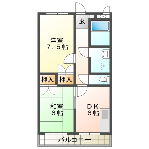 ブルーハイツ北別府の間取り|ブルーハイツ北別府