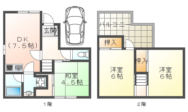 北舞子1丁目戸建の間取り