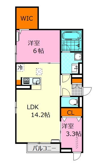 【間取り】 | D-Axis旭　A棟