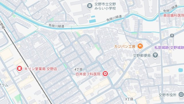 交野市私部　新築一戸建ての地図
