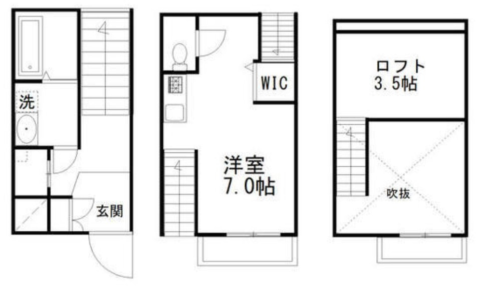 市川市本行徳のアパートの間取り