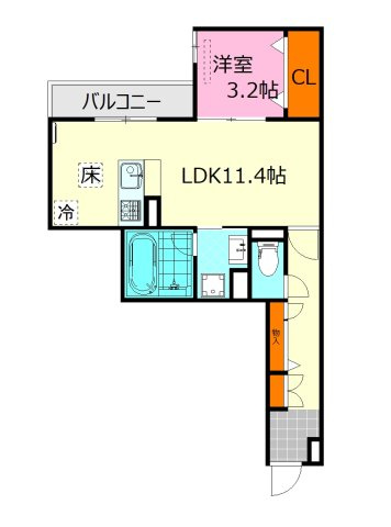 【間取り】 | D-Axis旭　A棟