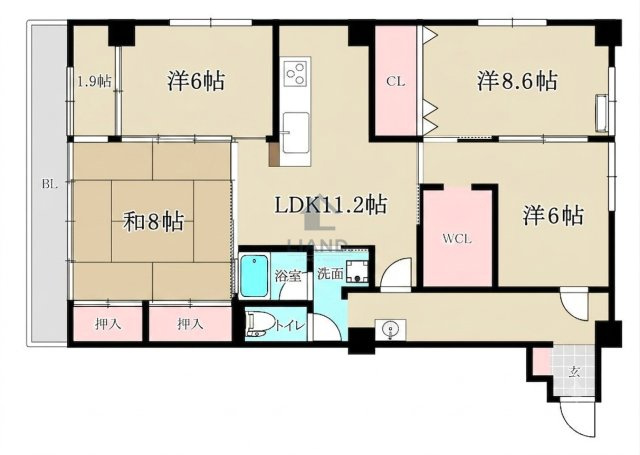 大濠レナーク　唐人小学校区の間取り|大濠レナーク