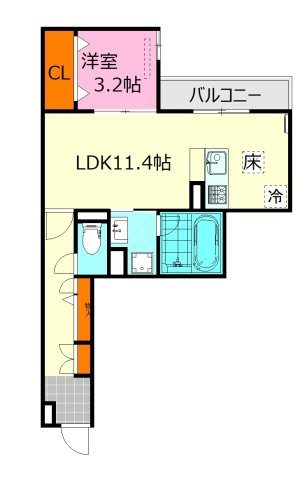 【間取り】 | D-Axis旭　A棟