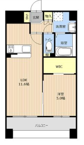 熊本市中央区坪井１丁目の賃貸マンションの間取り