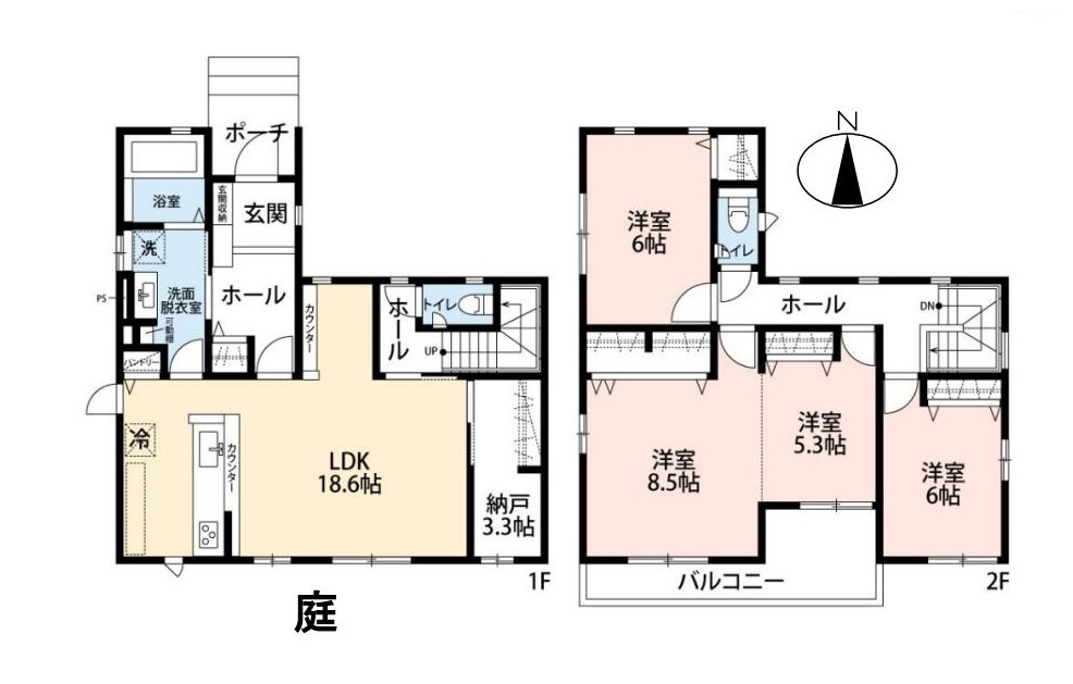 筑西市市野辺　中古戸建の間取り
