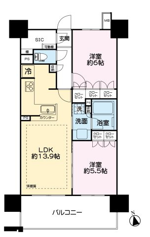 レーベン長岡南町THE CLASSの間取り