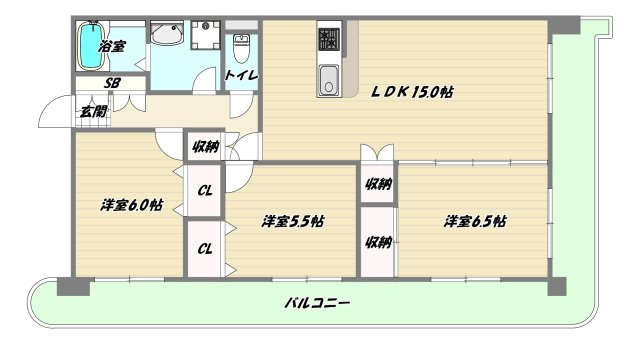 大阪市淀川区野中北１丁目の賃貸マンションの間取り