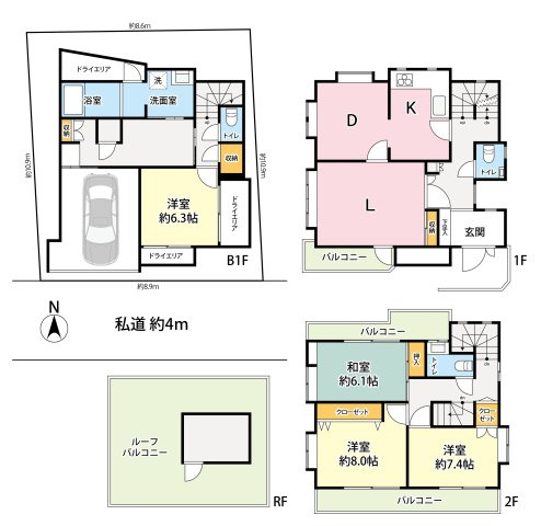 桜丘４　戸建の間取り