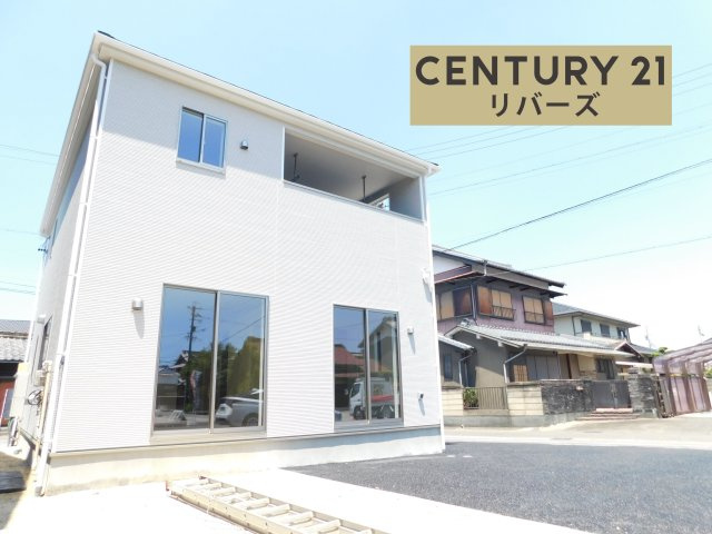 あま市七宝町遠島八幡島の新築一戸建の外観|◇２号棟◇　　いつでも見学出来ます♪♪（お問合せ当日、平日、水曜、夜間でもＯＫ）　開放的な角地！　敷地６４．０１坪　駐車３台ＯＫ　リビング１８．２帖♪　収納にこだわったプラン♪　耐震＋制震の安心な家♪