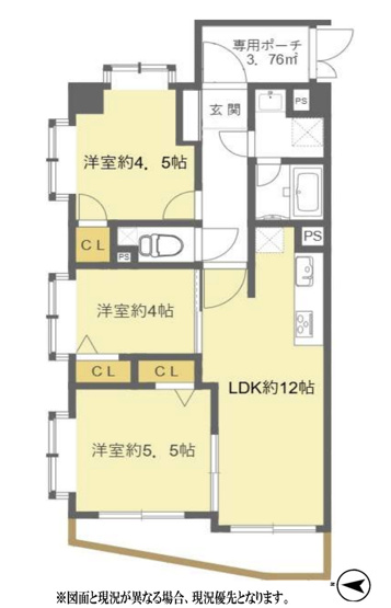 【間取り】 | ライオンズガーデン若葉