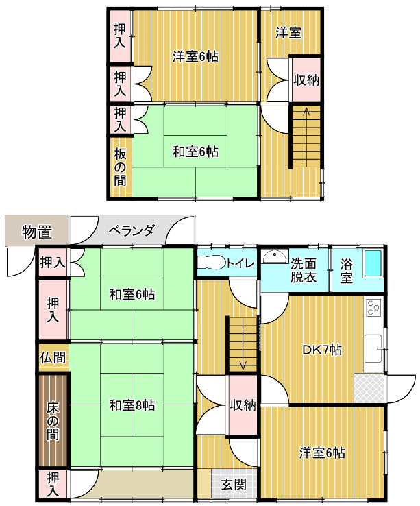 笠岡市富岡売家3の間取り