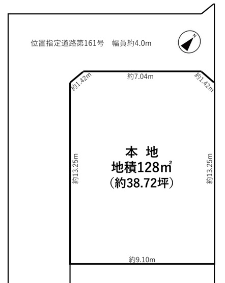 【土地図】 | 川越市寺尾　売地 | 土地面積38坪超です！
