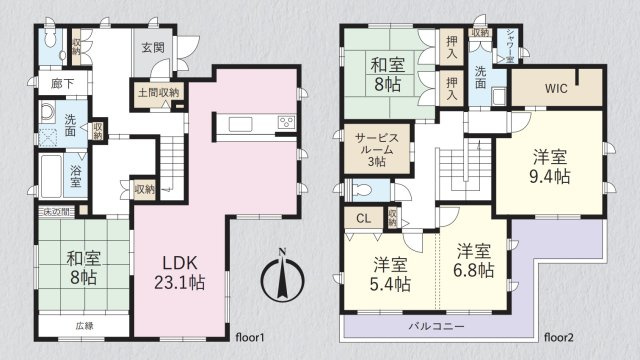 【間取り】 | 坂戸市にっさい花みす木　中古戸建