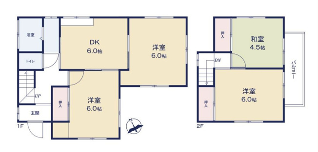 【間取り】 | 鶴ヶ島市富士見5丁目　中古戸建