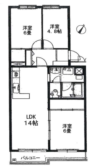 【間取り】 | 若葉グリーンハイツD号棟